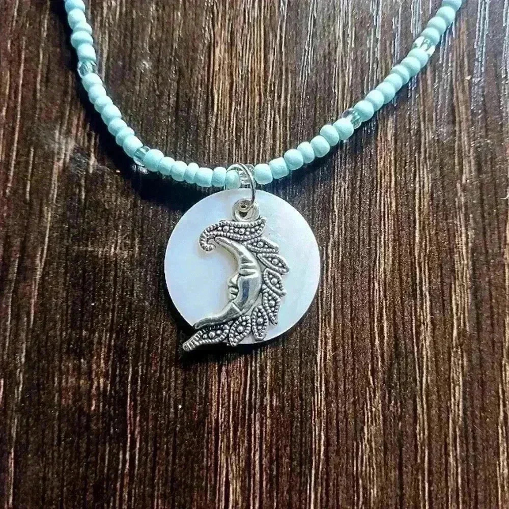 Key Largo Beaded moon necklace